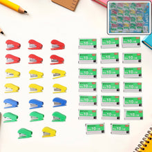Mini Stapler Set Staples – Assorted Colors | No.10 Staplers with Pins (20 pcs Set) - justgrabit.in | Just Grab It