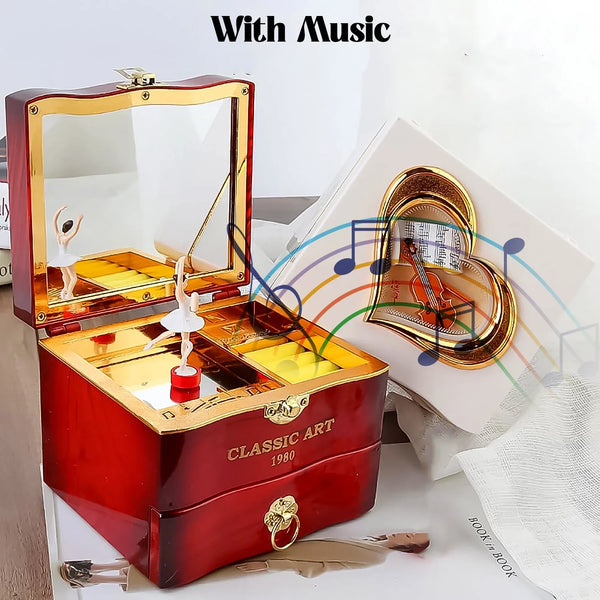 Dancer Ballerina Piano Music Box Hand Crank Music Plastic Box Gift (1 Pc) - justgrabit.in | Just Grab It