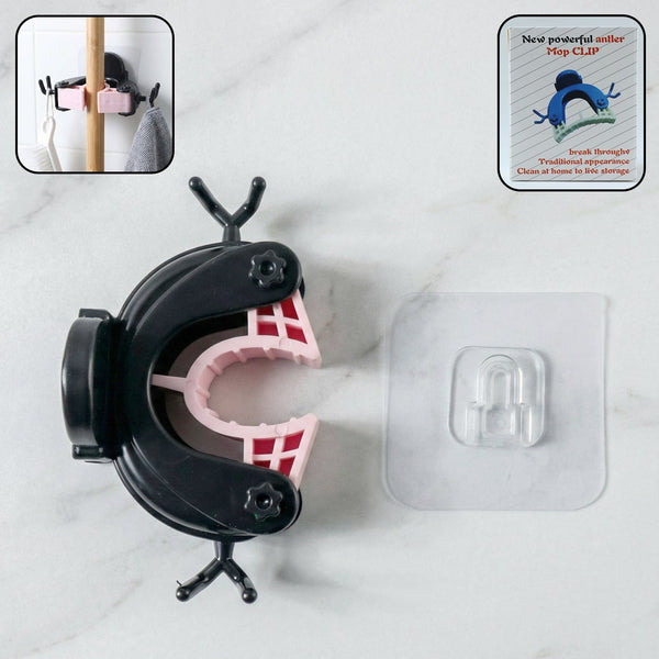 Powerful Antler Style Wall Mounted Mop & Broom Holder (1 Pc) - justgrabit.in | Just Grab It