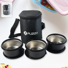 Insulated Stainless Steel Tiffin Lunch Box Set with Carry Bag (1 Set) - justgrabit.in | Just Grab It