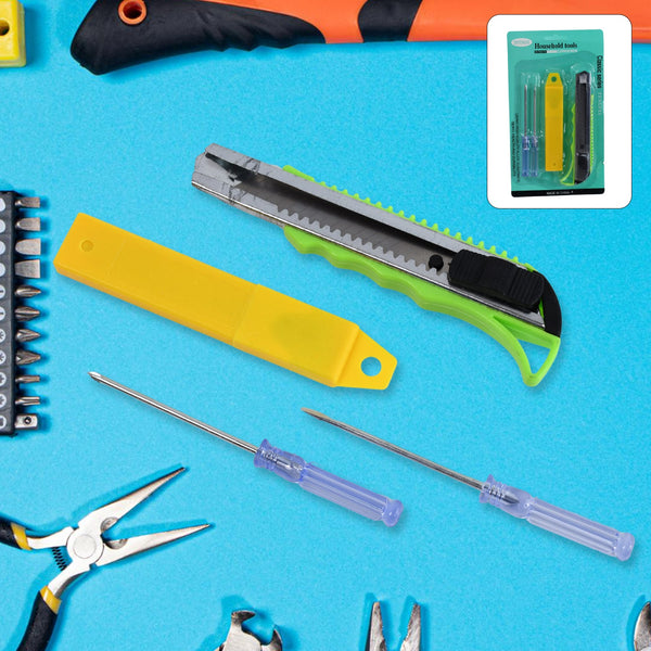 Heavy Duty Working Cutter Knife replacement blade, 2 Screwdriver Hand Tool (4 Pc Set) - justgrabit.in | Just Grab It