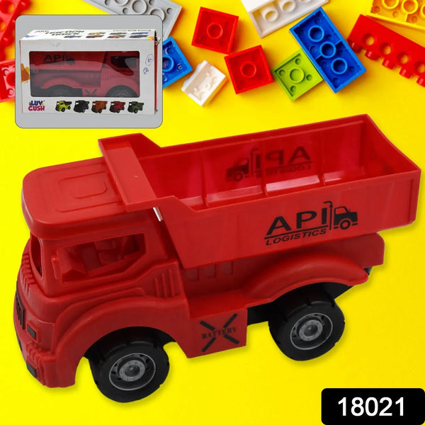 Friction Powered Dumper Toy Truck For Kids | With Opening Container Feature | Strong & Durable Plastic Material | Indoor & Outdoor Play Birthday Gift for Baby Boys & Girls (1 Pc) - Justgrabit Inc.
