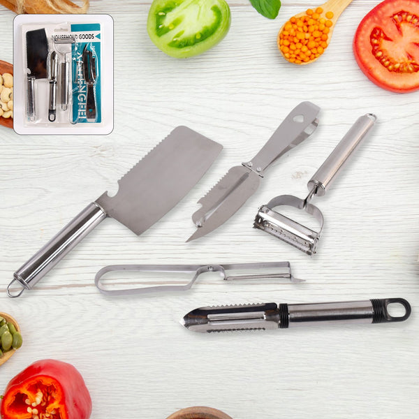 Multifunctional peeler, grater, fruit peeler, kitchen household gadget set (5 Pc Set) - justgrabit.in | Just Grab It