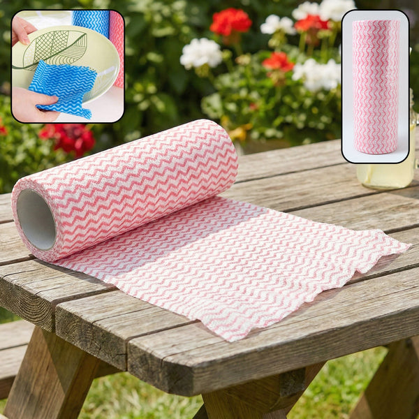 Multipurpose Reusable Kitchen Cleaning Cloth multi pulls Roll (1 Roll) - justgrabit.in | Just Grab It