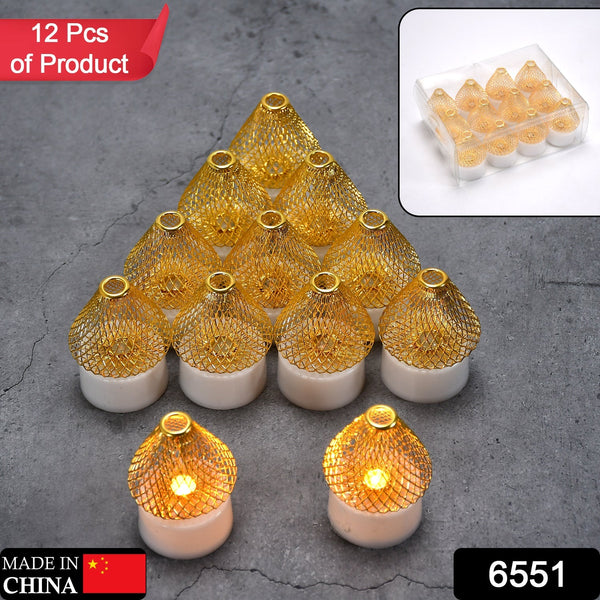 12Pcs Flameless LED Tea Light Candles for Home & Event Decor, Diwali - justgrabit.in | Just Grab It