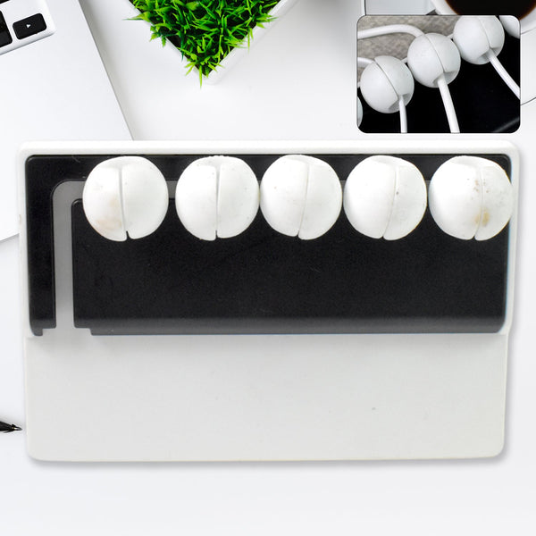 5 Slots Adhesive Desk Cable Cord Holder for Charging Cable (1 Pc / Mix Color) - justgrabit.in | Just Grab It