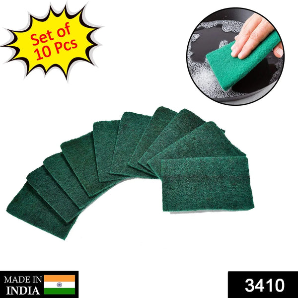 Scrub Sponge Cleaning Pads Aqua Green 10PCS - Justgrabit Inc.