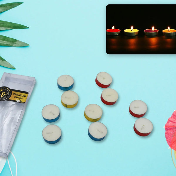 DECORATIVE COLOR CANDLE LIGHT CANDLE PERFECT FOR GIFTS, HOME, ROOM, BIRTHDAY, ANNIVERSARY DECORATIVE CANDLES, Diwali (10 Pc Set) - justgrabit.in | Just Grab It