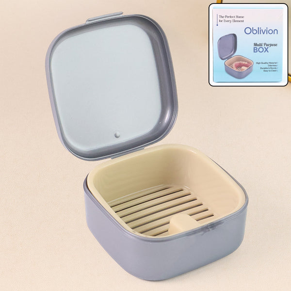 Oblivion Teeth Storage Box with Lid and Inner Tray, DENTURE CASE (1 Pc) - justgrabit.in | Just Grab It