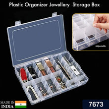 36 Grids Clear Plastic Organizer Box with Dividers Jewellery Storage Box 1 Pc - justgrabit.in | Just Grab It