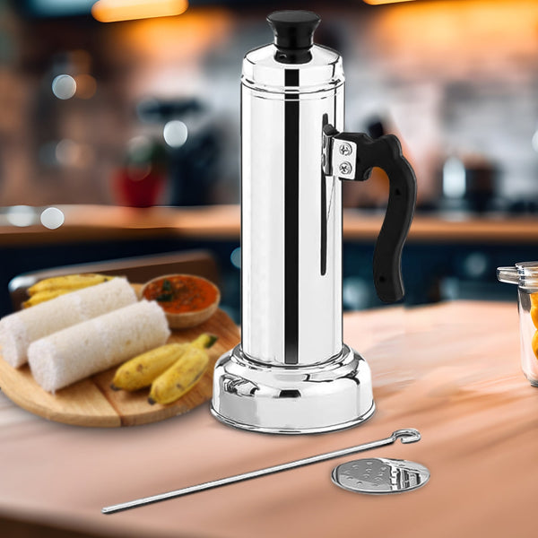 Puttu Maker Set with Steamer Plate & Pressure Cooker Top, Stainless Steel - justgrabit.in | Just Grab It