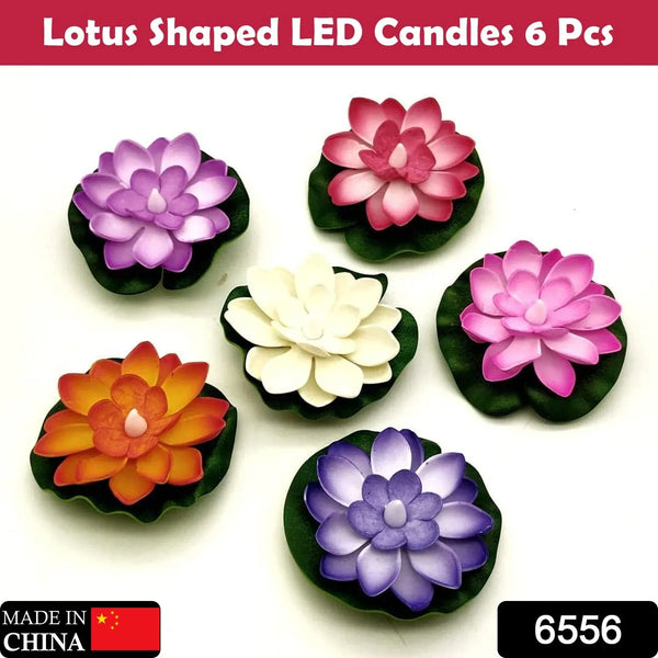 Water Floating Smokeless Candles & Lotus Flowers Sensor Led TeaLight for Outdoor and Indoor Decoration - Pack of 6 Candle, Diwali (Pack of 6) - justgrabit.in | Just Grab It