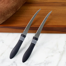 Premium Curved Serrated Stainless Steel Kitchen Knife Set (Mix Color & 2 Pc) - justgrabit.in | Just Grab It