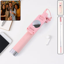 Wired Selfie Stick with Rearview Mirror & Built - In Shutter Button (1 Pc) - justgrabit.in | Just Grab It