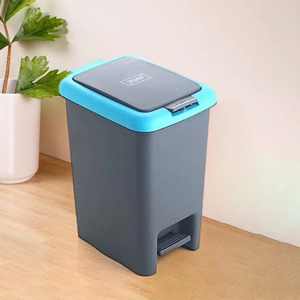 Apex Plastic Push N Pedal Dust Bin | Hands - Free Operation, Compact Design 6.5 Liters (1 Pc / Mix Color) - Justgrabit Inc.