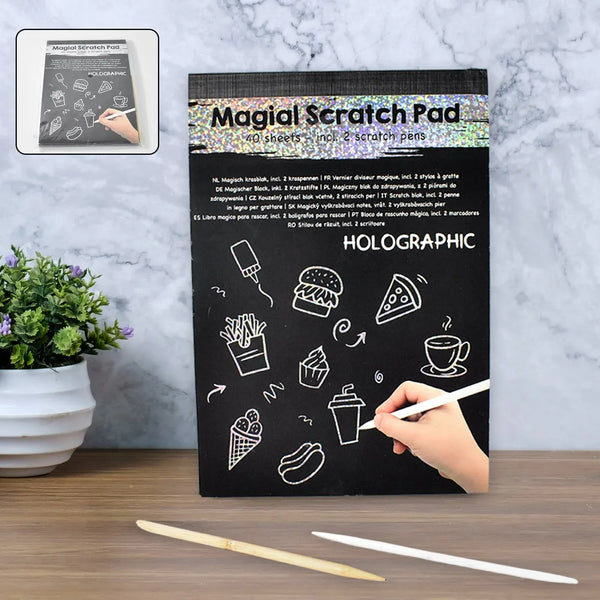 Magical Scratch Art Book For Gifts Girls & Boys (40 Sheet) - Justgrabit Inc.