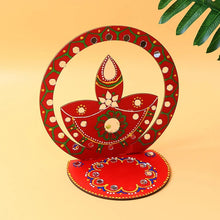 Handcrafted Wooden Decorative Diya Stand (1 Pc) - Justgrabit Inc.