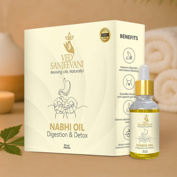 Ved Sanjeevani 30ML Ayurvedic Nabhi Oil for Digestion & Detox (30ML / 1 Pc) - justgrabit.in | Just Grab It
