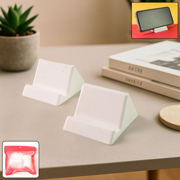 Compact Plastic Mobile Phone Holder Stand (2 Pc & Mix Color) - justgrabit.in | Just Grab It
