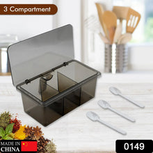 Seasoning Box, Portable Durable 3 Divided Sections with Lid Spice Box Serving Set, for Bars, Restaurants Coffee Shops, Hotels - justgrabit.in | Just Grab It