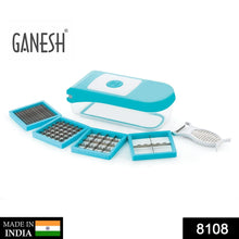 Ganesh 7 in 1 Plastic Vegetable Dicer, Blue - Justgrabit Inc.