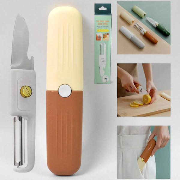 2 in 1 Knife, Multifunctional peeler fruit knife (1 Pc) - justgrabit.in | Just Grab It