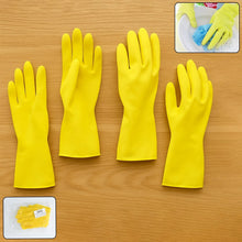 2 pair med yellow gloves For Types Of Purposes Like Washing Utensils, Gardening And Cleaning Toilet Etc. - Justgrabit Inc.