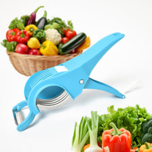 2 in 1 Veg & Fruit Multi Cutter with 5 Blades & Peeler (1 Pc / Multicolor) - justgrabit.in | Just Grab It