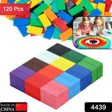 120Pc Dominoes Blocks Set Multicolor Wooden Toy Building Indoor Game Toy. - Justgrabit Inc.