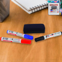 Whiteboard Marker Set (Blue, Black, Red) with Board Duster - Pack of 4 - Justgrabit Inc.