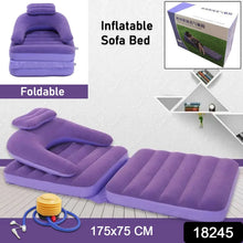 2 in 1 Air Mattress & Lounger, Portable Inflatable Mattress Air Sofa With Air Hand Pump (175×75 cm) - justgrabit.in | Just Grab It