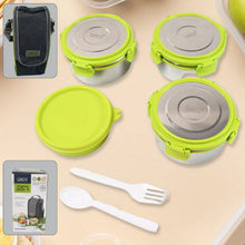 Stainless Steel Tiffin Lunch Box Container / Dabba with 4 Side Clip Lock Lid for Office & School Use/ Food Grade / Air Tight / Easy to Carry / Leak Proof - Justgrabit Inc.