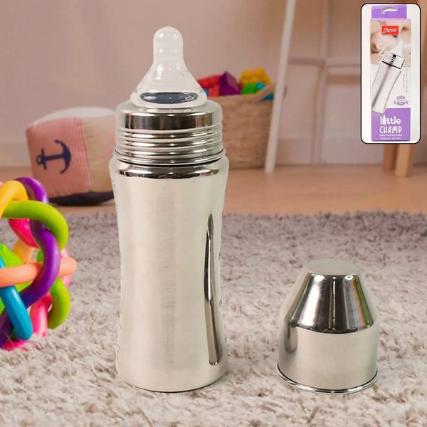 Apex Stainless Steel Little Champ Baby Feeding Bottle (250 ml) - Justgrabit Inc.