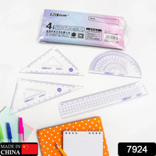 4pcs Ruler Suit Stationery Set for School Student Office ,Draft Rulers for School Office Supplies and Supplies - High School - justgrabit.in | Just Grab It