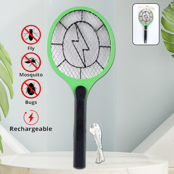 Green Rechargeable Electric Mosquito Killer Racket with Cable - justgrabit.in | Just Grab It