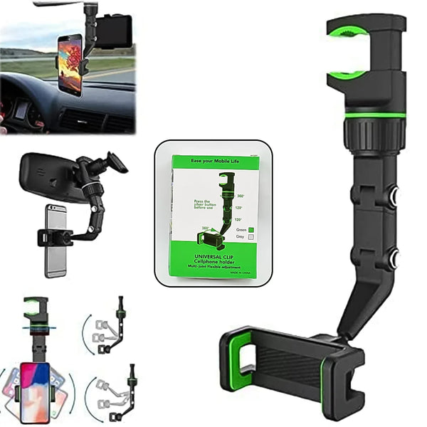 Multifunctional Car Rear View 360° Rotatable Mobile Holder - justgrabit.in | Just Grab It