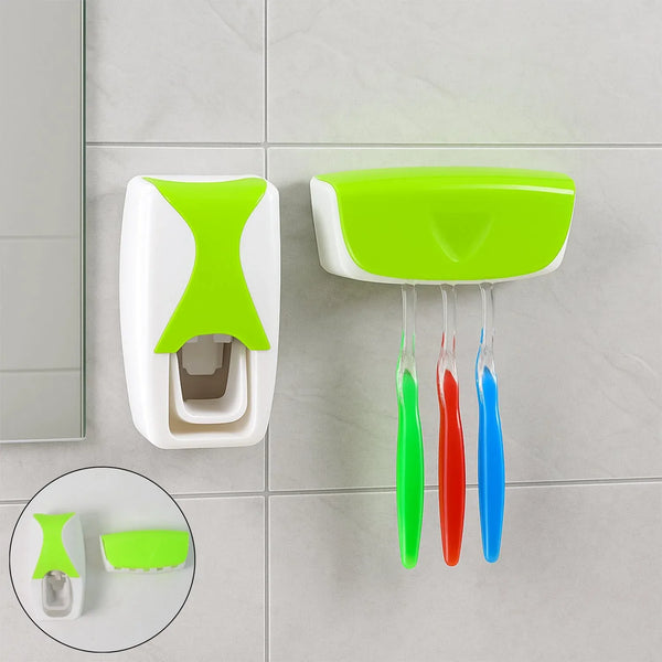 Toothpaste Dispenser & Tooth Brush with Toothbrush - justgrabit.in | Just Grab It