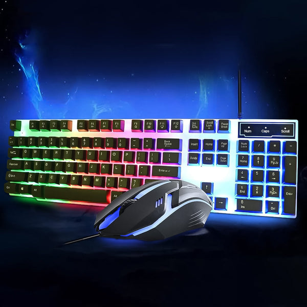 104 Key Colorful Lighting Keyboard Mouse Set (2 Pc Set) - justgrabit.in | Just Grab It