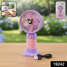 Cute USB Rechargeable Mini Desktop Fan with Stand for Office & Home - justgrabit.in | Just Grab It