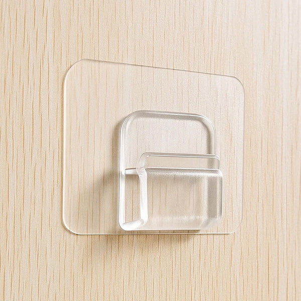 Heavy - Duty Transparent Wall Hook with Seamless Adhesive Backing (1 Pc) - justgrabit.in | Just Grab It