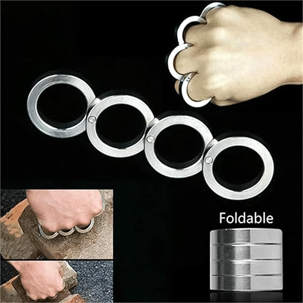 Portable 4 Finger Ring Unique Rotating Folding Ring (1 Set) - justgrabit.in | Just Grab It