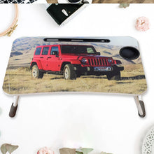 Multi - Purpose Laptop Desk for Study and Reading with Foldable, Cupholder & Drawer (1 Pc / Mix Catoon Design / 58×38 Cm) - justgrabit.in | Just Grab It