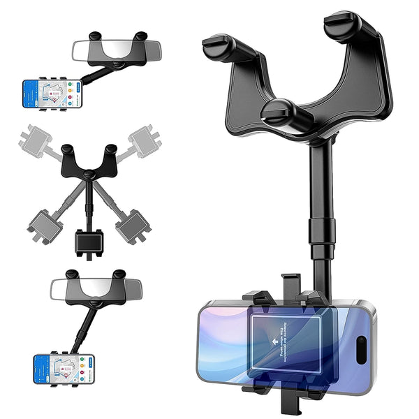 360 ° Rotating Car Rear View Mirror Phone Holder (1 Pc) - justgrabit.in | Just Grab It