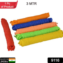 3m Heavy - Duty Laundry Drying Rope (1 Pc, Mixed Colors) - justgrabit.in | Just Grab It