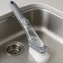 Multipurpose Dish Scrub Brush with Built - In Soap Dispenser (1 Pc) - justgrabit.in | Just Grab It