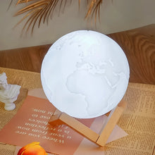 3D Moon Night Lamp with Stand (Color Box / White & Yellow Light / 1 Pc) - justgrabit.in | Just Grab It