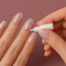 Glitter 3D Floral Press - On Artificial Nail Tips with Nail Glue fake nails (1 Set) - justgrabit.in | Just Grab It