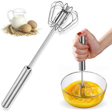 Big Stainless Steel Egg Whisk, Hand Push Rotary Whisk Blender (1 Pc / 35 Cm) - justgrabit.in | Just Grab It