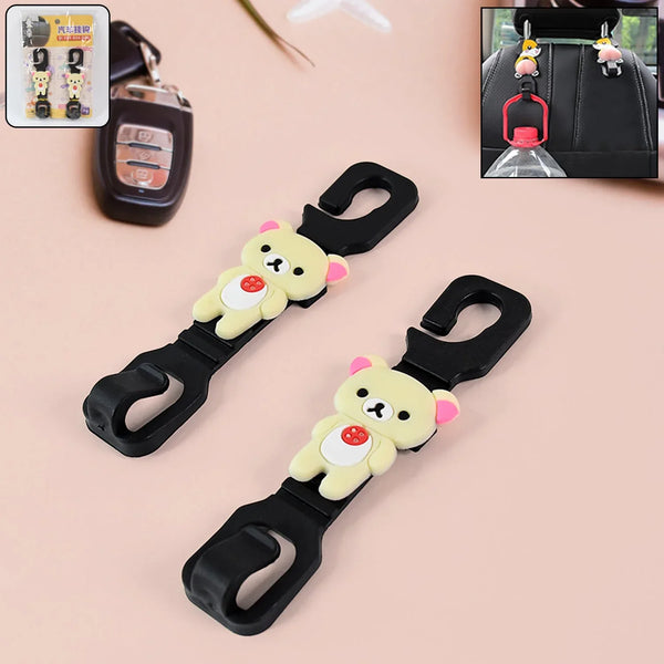 Multi - Purpose Car Seat Headrest Hooks (Mix Design / 2 Pc Set) - Justgrabit Inc.