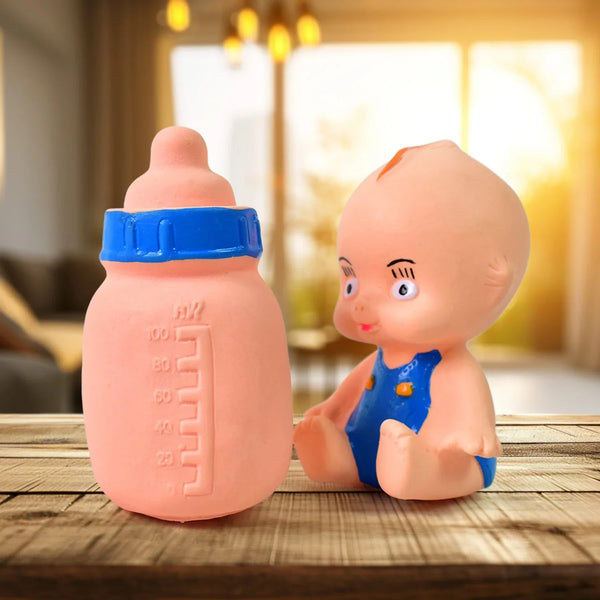 Baby And Bottle Squeeze Chu Chu Fun Toy (2 Pcs) - justgrabit.in | Just Grab It